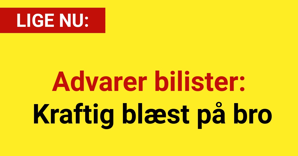 Advarer bilister: Kraftig blæst på bro