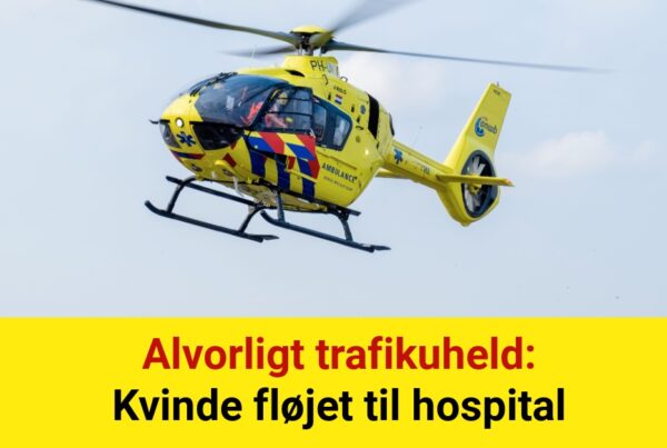 Alvorligt trafikuheld: Kvinde fløjet til hospital