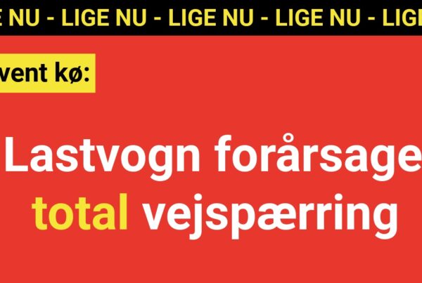 LIGE NU: Lastvogn forårsager total vejspærring