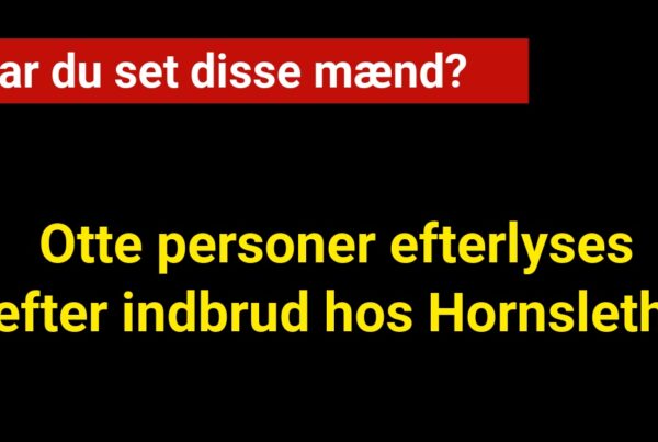 Politiet efterlyser otte personer i forbindelse med indbrud hos Hornsleth