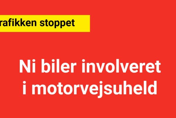 Ni biler involveret i motorvejsuheld - Trafikken stoppet