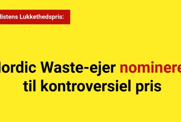 Nordic Waste-ejer nomineret til kontroversiel pris
