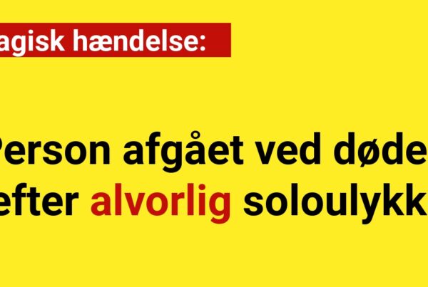 Person afgået ved døden efter alvorlig soloulykke