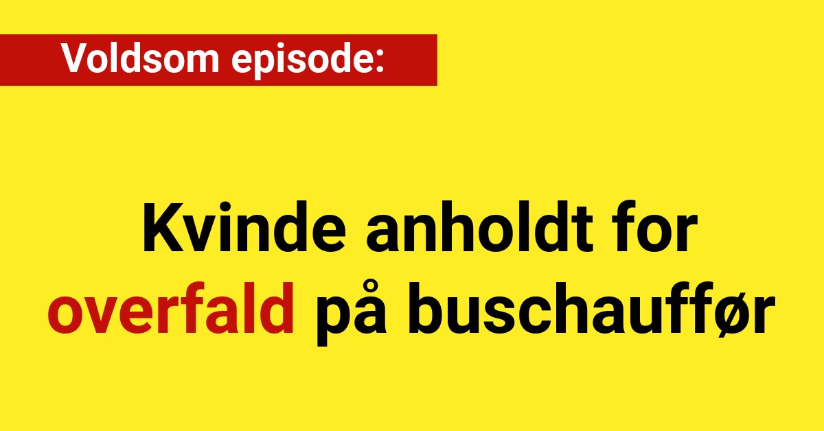 Voldsom episode: Kvinde anholdt for overfald på buschauffør