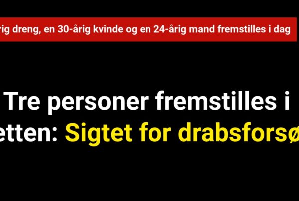 Tre personer fremstilles i retten: Sigtet for drabsforsøg