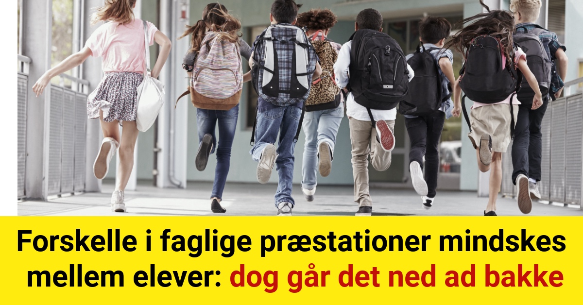 Forskelle i faglige præstationer mindskes mellem elever: dog går det ned ad bakke