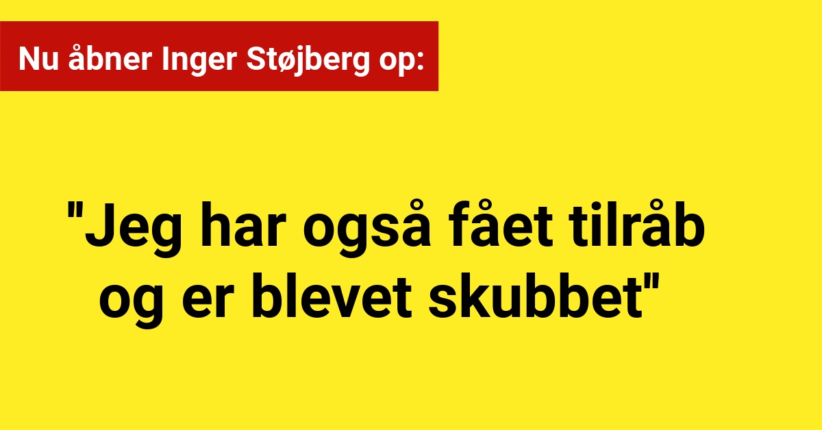 Nu åbner Inger Støjberg op: ''Jeg har også fået tilråb og er blevet skubbet''