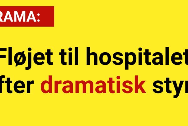 DRAMA: Fløjet til hospitalet efter dramatisk styrt