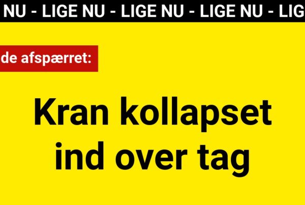 Kran kollapset over tag - område afspærret