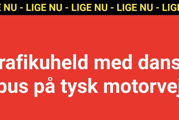 LIGE NU: Trafikuheld med dansk bus på tysk motorvej