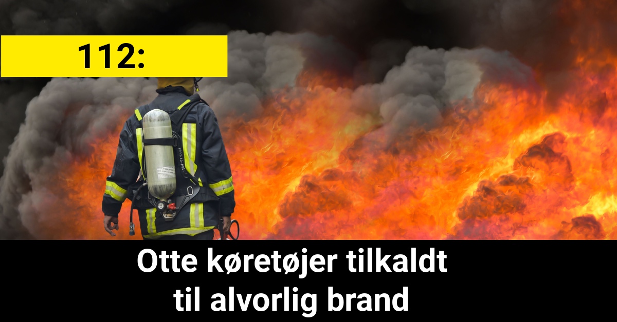 Otte køretøjer tilkaldt til alvorlig brand - 112