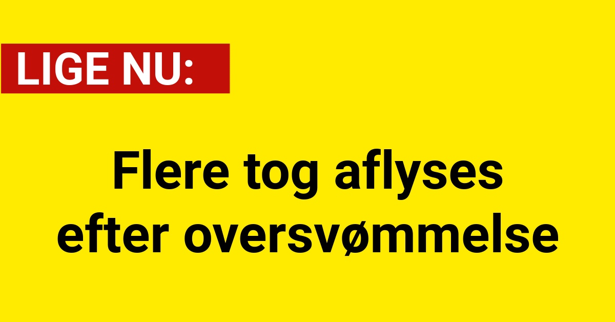 LIGE NU: Flere tog aflyses efter oversvømmelse