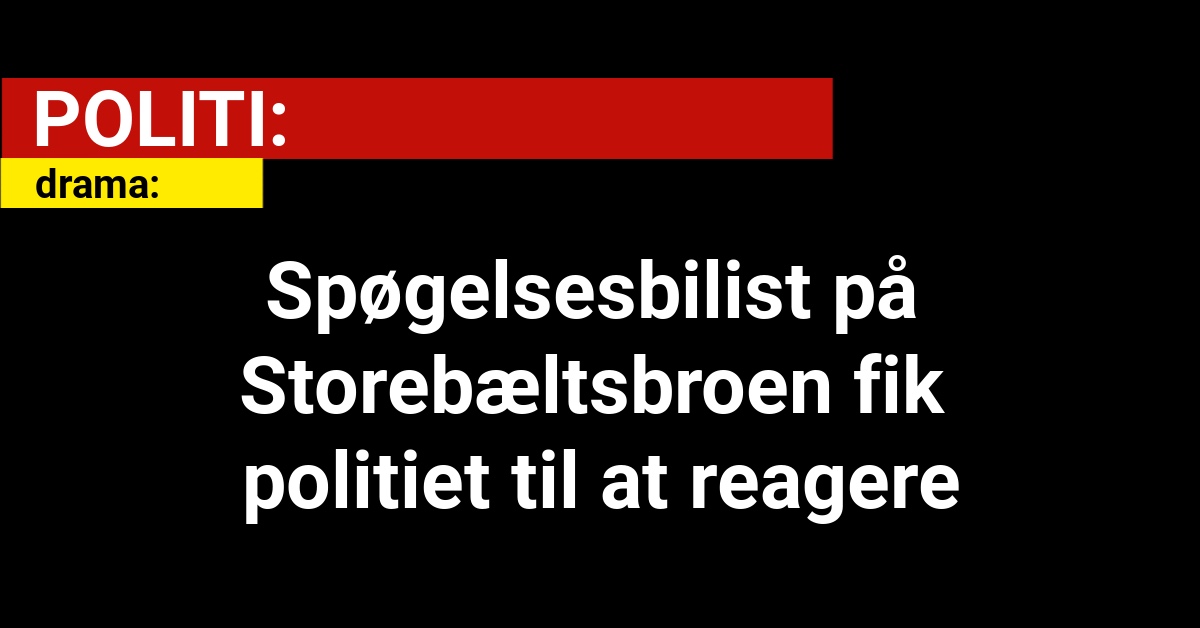 Spøgelsesbilist på Storebæltsbroen fik politiet til at reagere