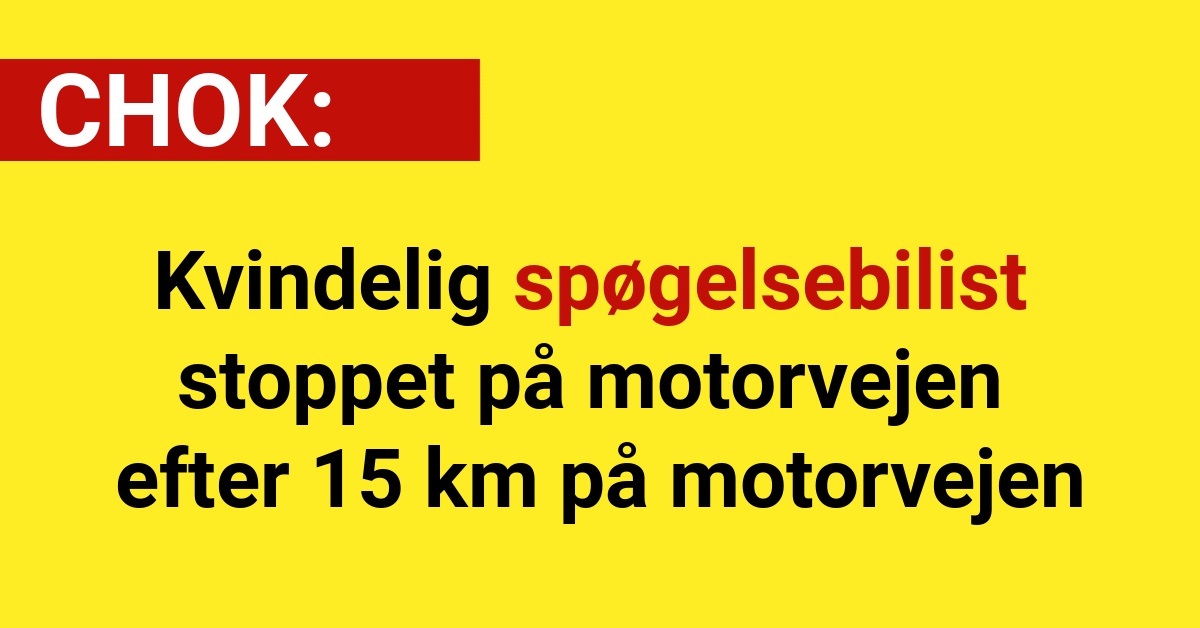 Kvindelig spøgelsebilist stoppet på motorvejen efter 15 km på motorvejen