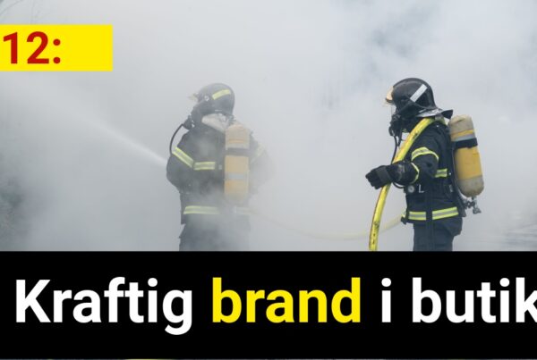 Kraftig brand i butik - 112