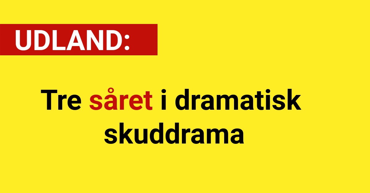 Tre såret i dramatisk skuddrama - Udland