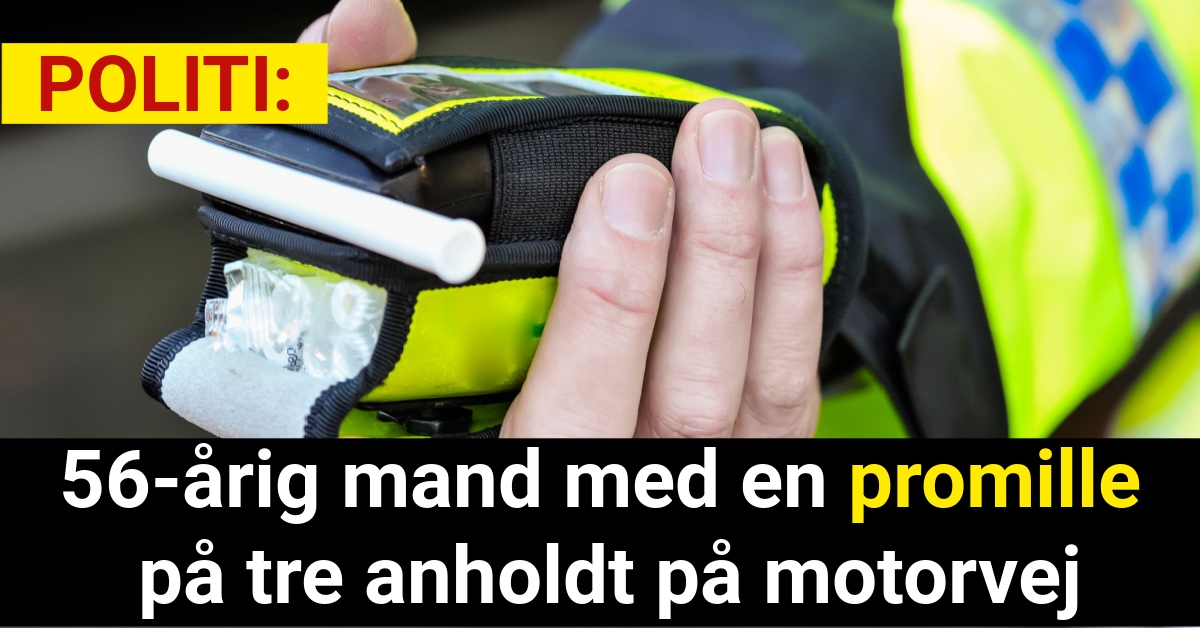 56-årig mand med en promille på tre anholdt på motorvejen