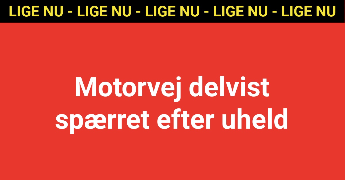 Motorvej delvist spærret efter uheld