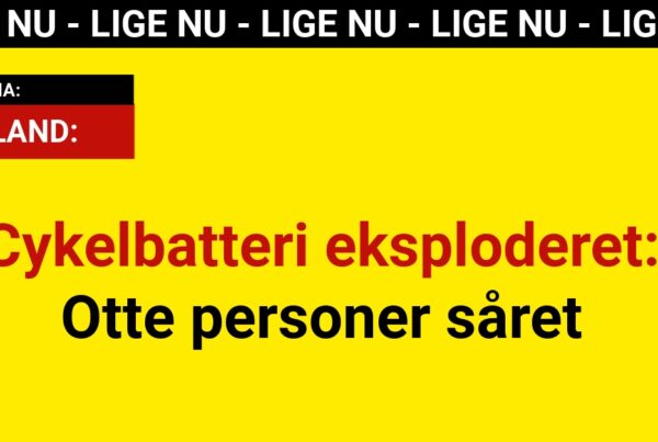 Cykelbatteri eksploderet: Otte personer såret