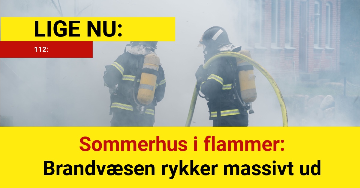 Sommerhus i flammer: Brandvæsen rykker massivt ud