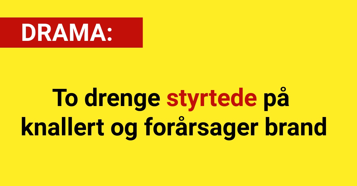 To drenge styrtede på knallert og forårsager brand