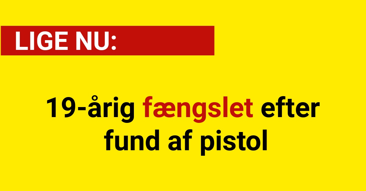 19-årig fængslet efter fund af pistol