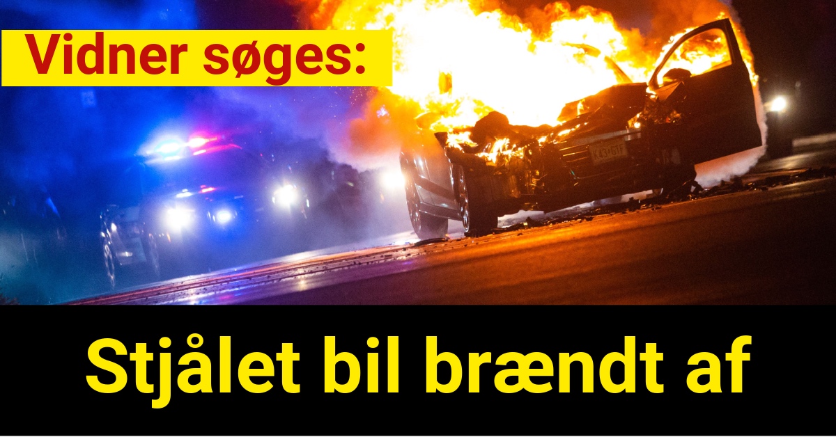 Stjålet bil brændt af - 112