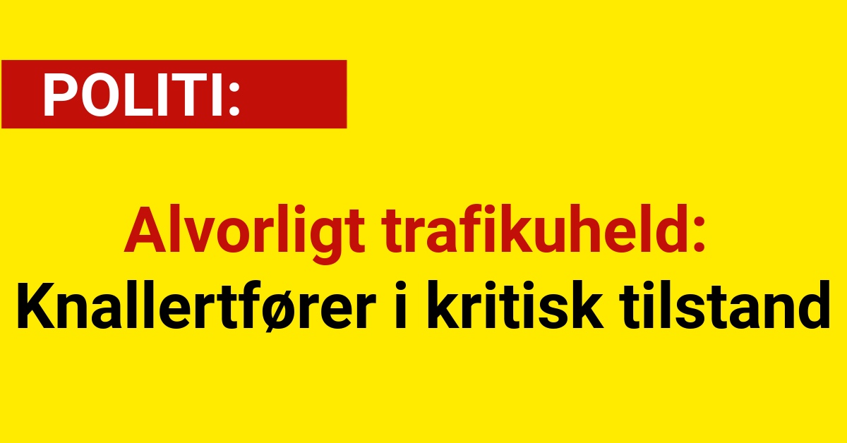 Alvorligt trafikuheld: Knallertfører i kritisk tilstand