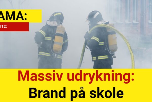 Massiv udrykning: Brand på skole