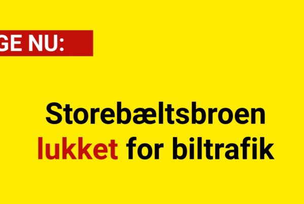 Storebæltsbroen lukket for biltrafik
