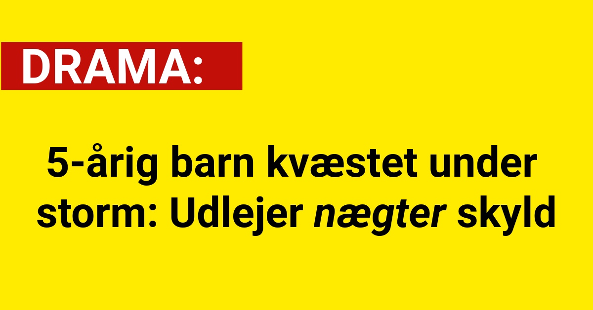 5-årig barn kvæstet under storm: Udlejer står til ansvar