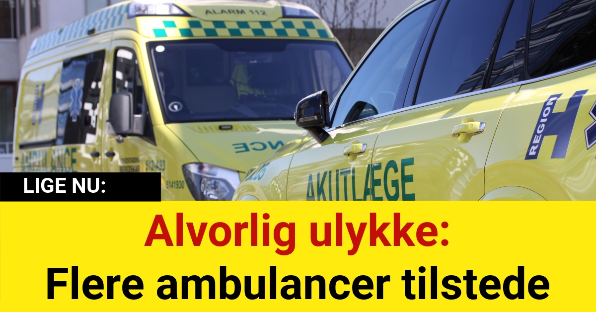 Alvorlig ulykke: Flere ambulancer tilstede