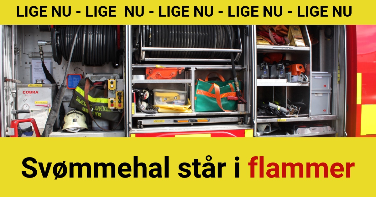 Svømmehal står i flammer