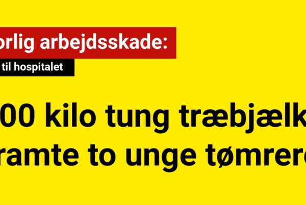 Alvorlig arbejdsskade: 800 kilo tung træbjælke ramte to unge tømrere