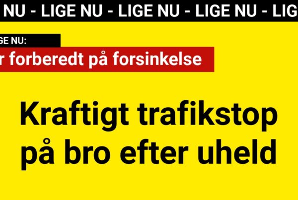 Kraftigt trafikstop på bro efter uheld: Vær forberedt på forsinkelse