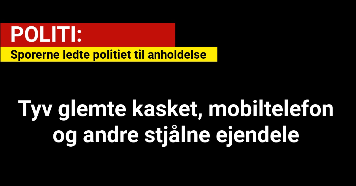 Tyv glemte kasket, mobiltelefon og andre stjålne ejendele: Sporerne ledte politiet til anholdelse