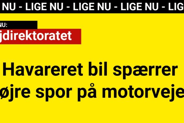 LIGE NU: Havareret bil spærrer højre spor på motorvejen