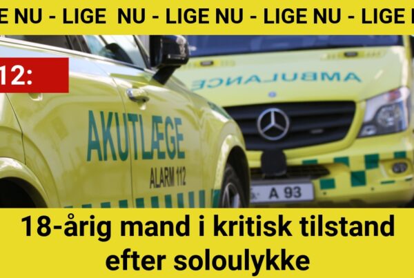 18-årig mand i kritisk tilstand efter soloulykke