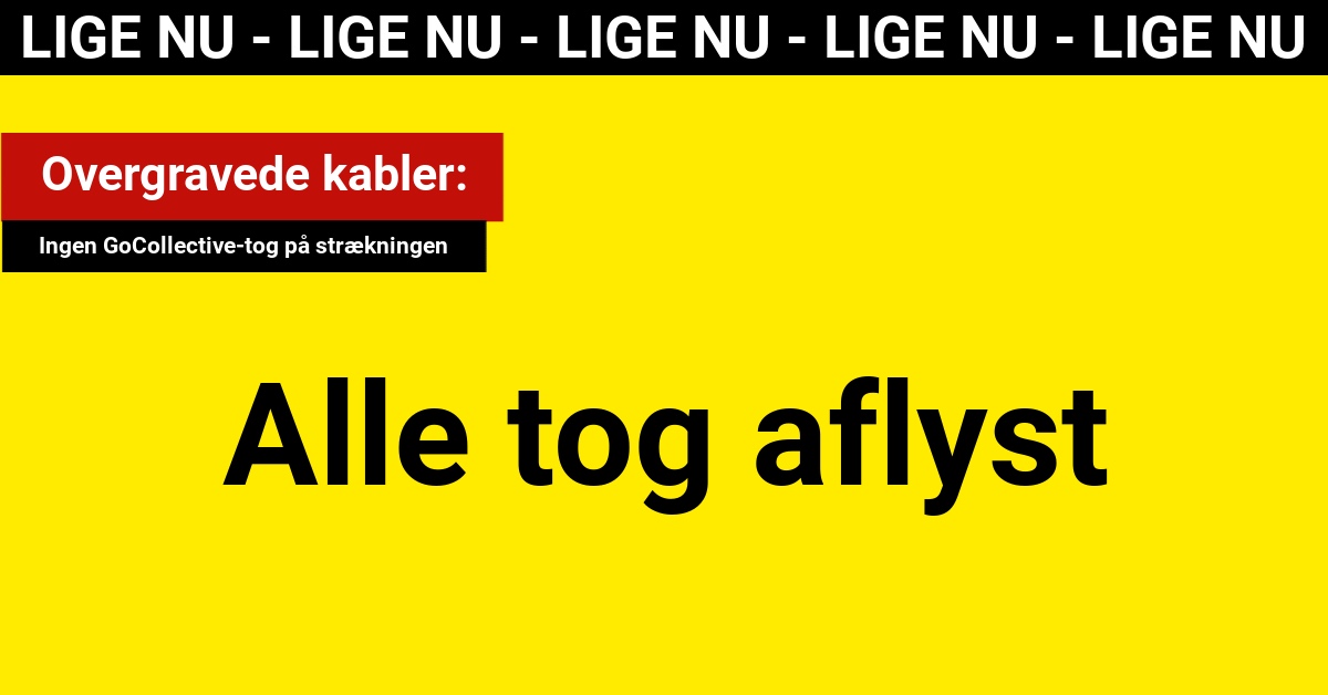 LIGE NU: Overgravet kabel aflyser alle tog