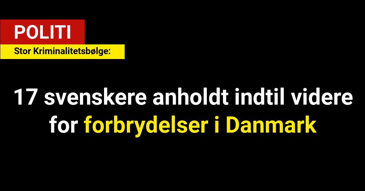 Stor Kriminalitetsbølge: 17 svenskere indtil videre anholdt for forbrydelser i Danmark