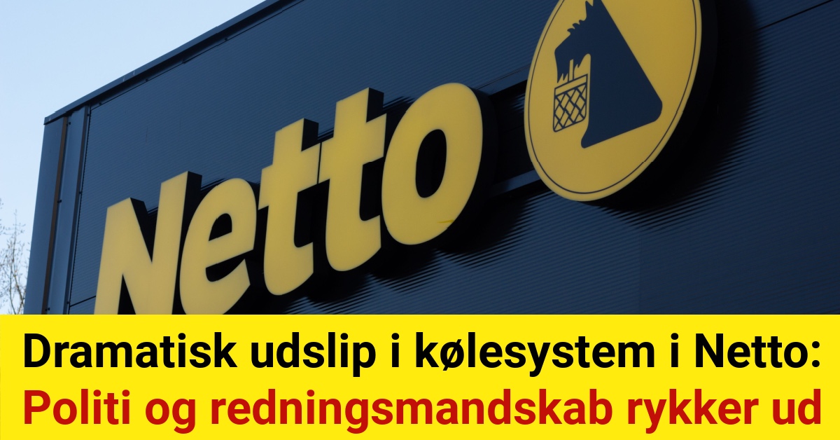 Dramatisk udslip i kølesystem i Netto: Politi og redningsmandskab rykker ud