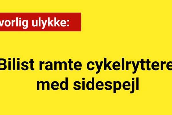 Alvorlig ulykke: Bilist rammer cykelryttere med sidespejl