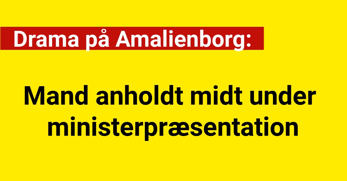 Drama på Amalienborg: Mand anholdt midt under ministerpræsentation