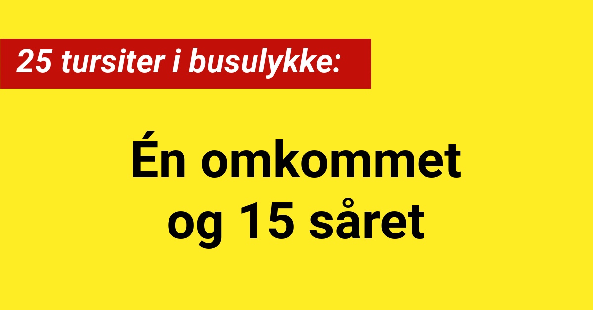 25 tursiter i busulykke: Én omkommet og 15 såret