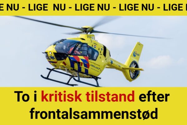 To i kritisk tilstand efter frontalsammenstød