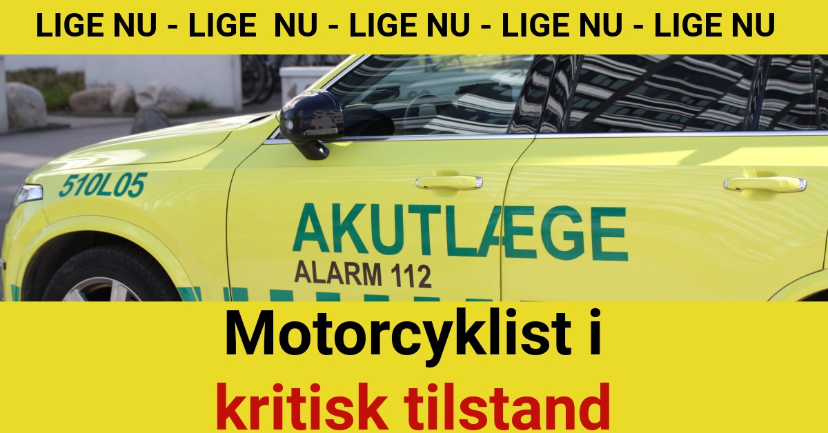 Motorcyklist i kritisk tilstand