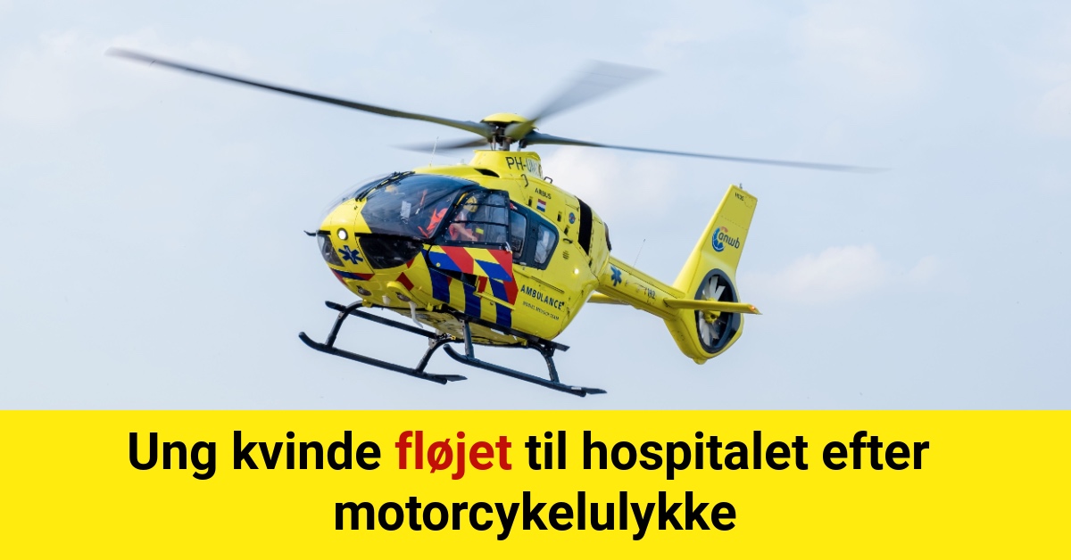 LIGE NU: Ung kvinde fløjet til hospitalet efter motorcykelulykke