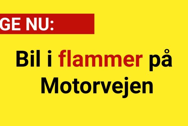 Bil i flammer på Motorvejen