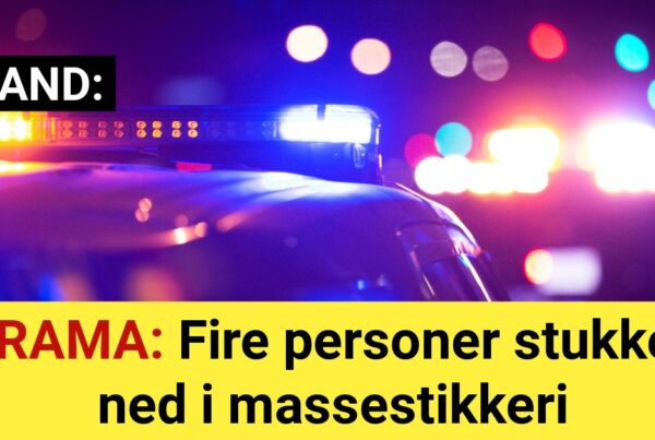 DRAMA: Fire personer stukket ned i massestikkeri