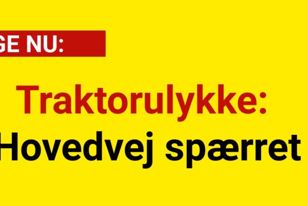 Traktorulykke: Hovedvej spærret